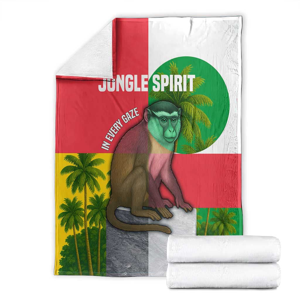 Jungle Spirit Monkey Blanket Sao Tome and Principe Tropical Flag Color TS04
