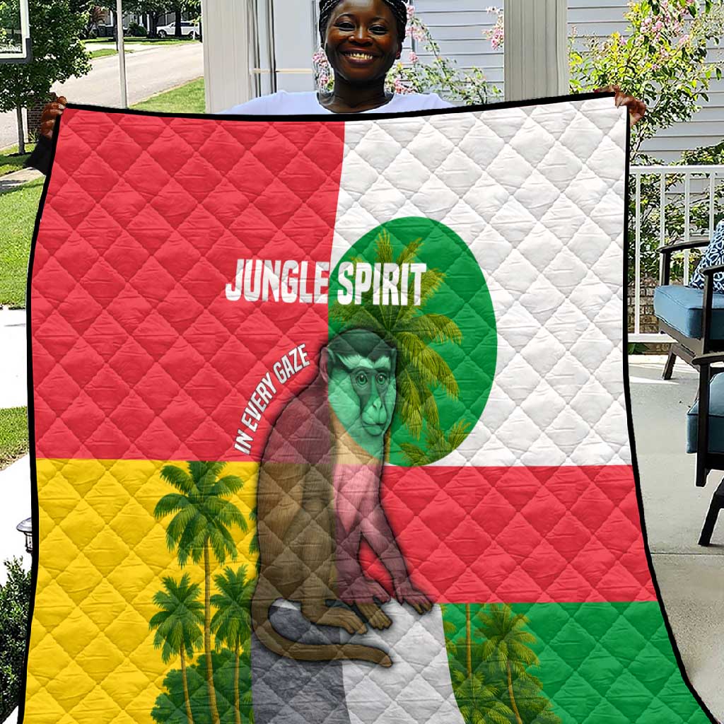 Jungle Spirit Monkey Quilt Sao Tome and Principe Tropical Flag Color TS04