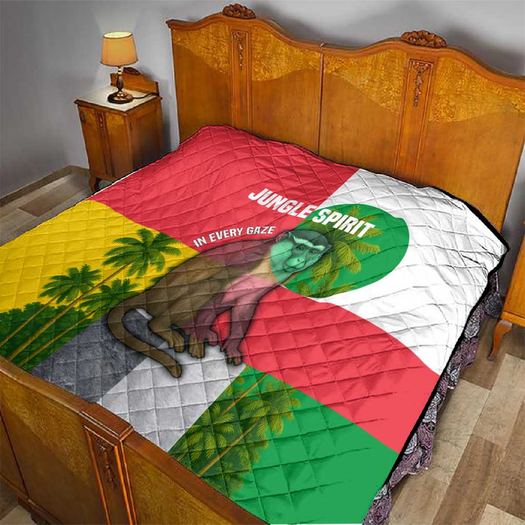 Jungle Spirit Monkey Quilt Sao Tome and Principe Tropical Flag Color TS04