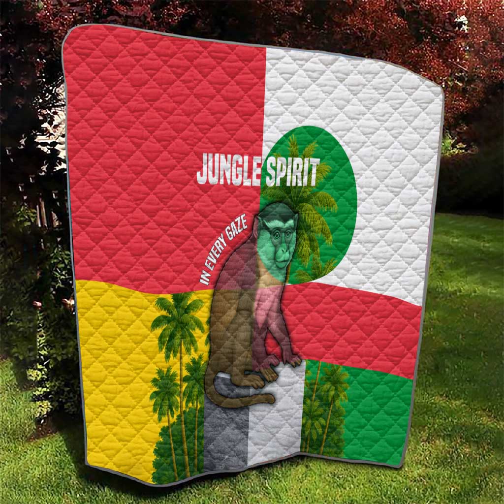 Jungle Spirit Monkey Quilt Sao Tome and Principe Tropical Flag Color TS04