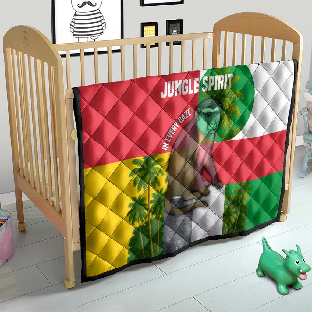 Jungle Spirit Monkey Quilt Sao Tome and Principe Tropical Flag Color TS04