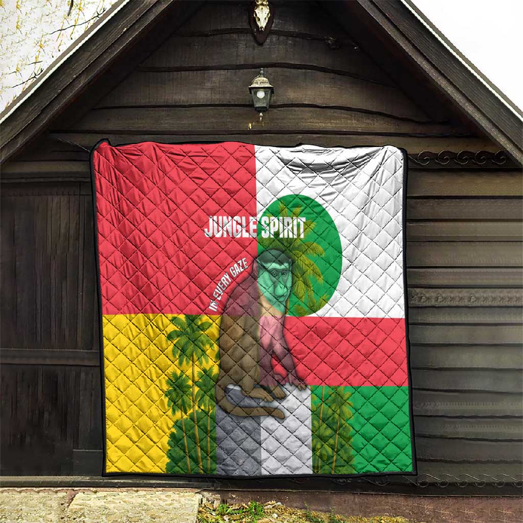 Jungle Spirit Monkey Quilt Sao Tome and Principe Tropical Flag Color TS04