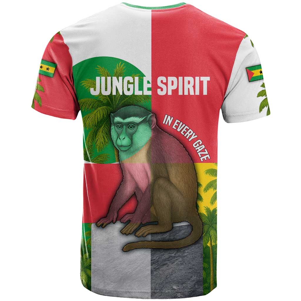 Jungle Spirit Monkey T shirt Sao Tome and Principe Tropical Flag Color TS04