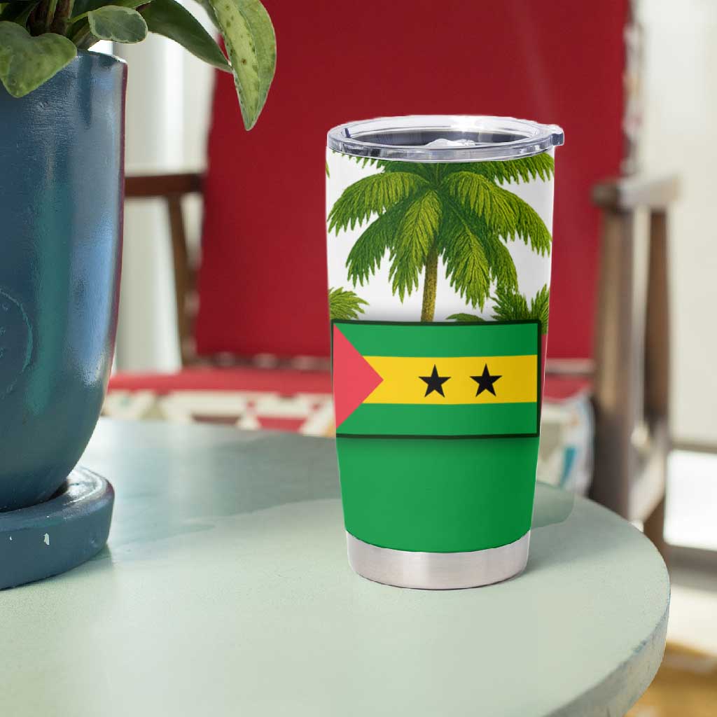 Jungle Spirit Monkey Tumbler Cup Sao Tome and Principe Tropical Flag Color TS04