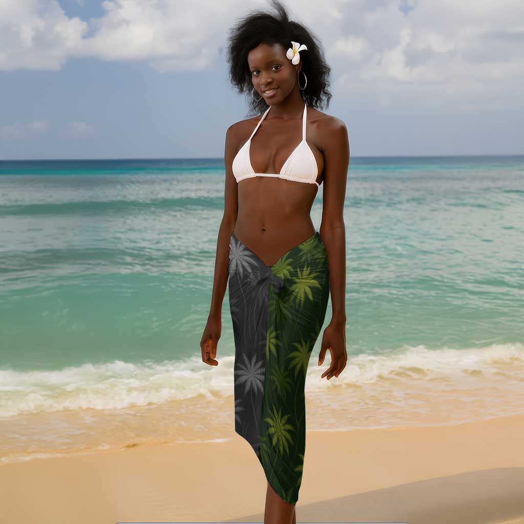 Sea Turtle Sao Tome and Principe Sarong Ocean Tide and Tropical Palm TS04
