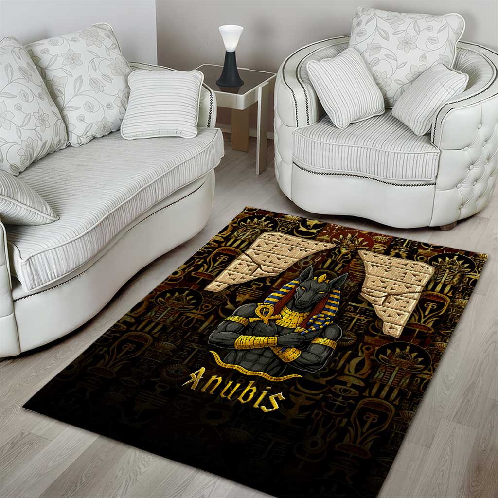 Anubis Egypt Area Rug Ancient Hieroglyph Pharaoh Spirit TS04