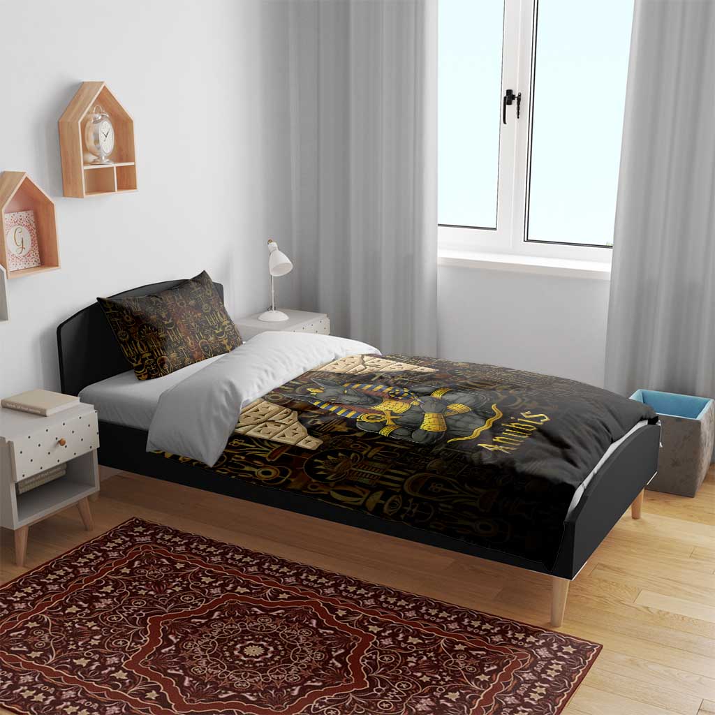 Anubis Egypt Bedding Set Ancient Hieroglyph Pharaoh Spirit TS04