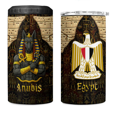 Anubis Egypt 4 in 1 Can Cooler Tumbler Ancient Hieroglyph Pharaoh Spirit TS04