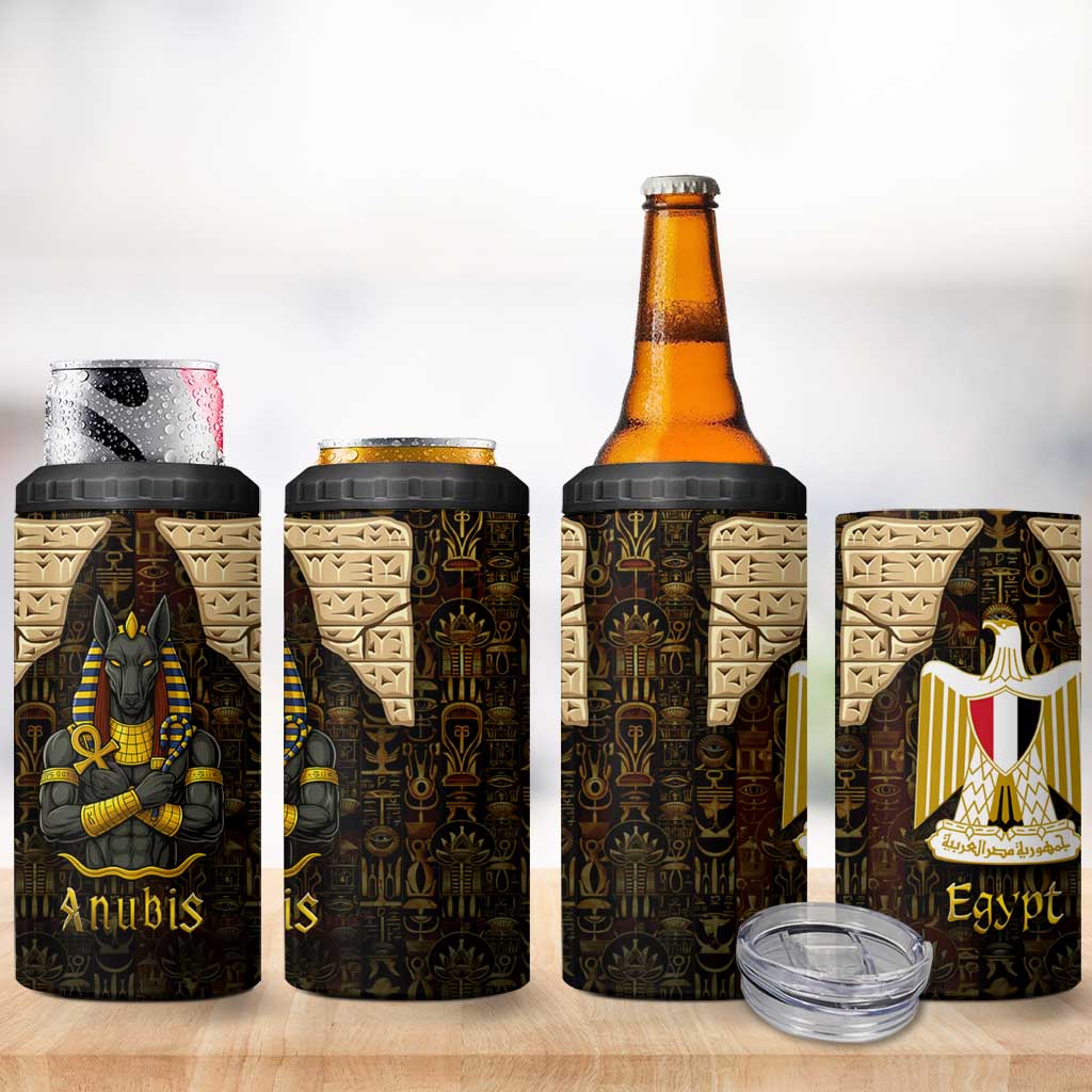 Anubis Egypt 4 in 1 Can Cooler Tumbler Ancient Hieroglyph Pharaoh Spirit TS04