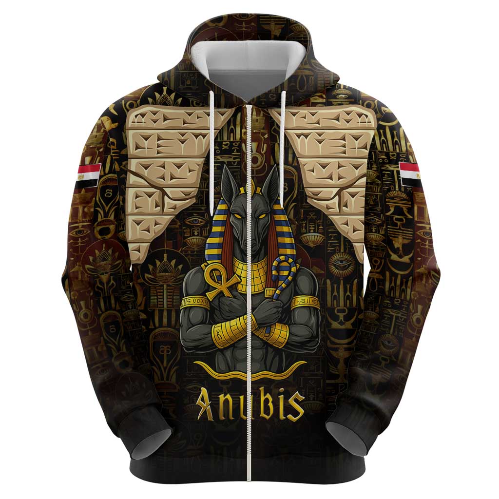 Anubis Egypt Hoodie with Ancient Hieroglyph Pharaoh Spirit TS04