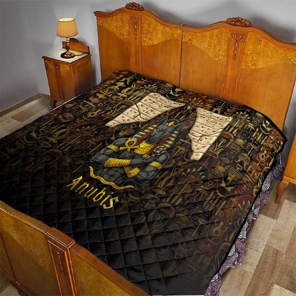 Anubis Egypt Quilt Ancient Hieroglyph Pharaoh Spirit TS04