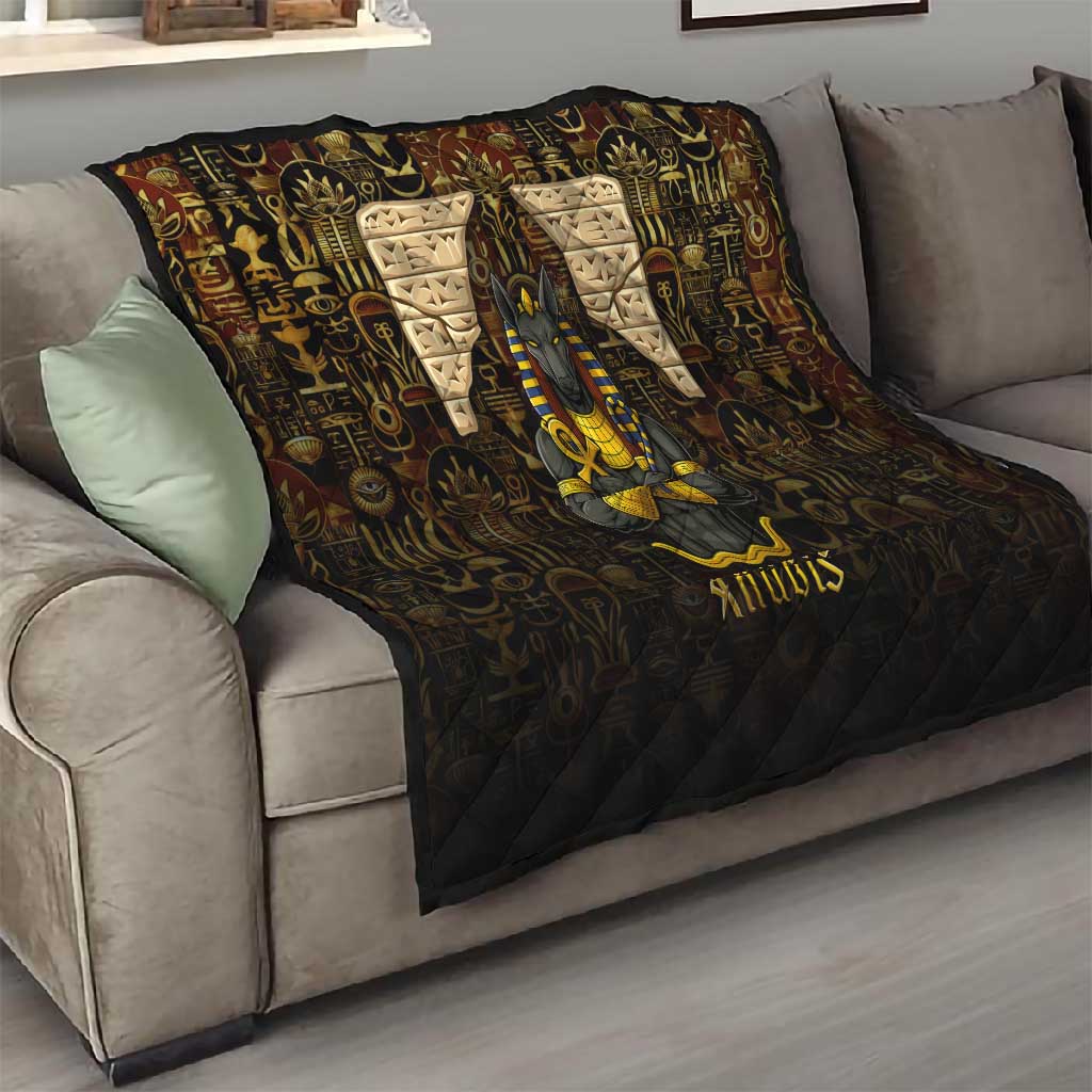 Anubis Egypt Quilt Ancient Hieroglyph Pharaoh Spirit TS04