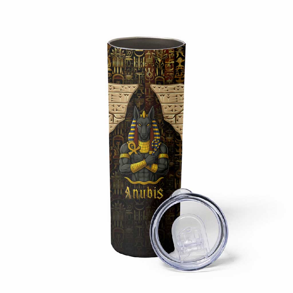 Anubis Egypt Skinny Tumbler Ancient Hieroglyph Pharaoh Spirit TS04