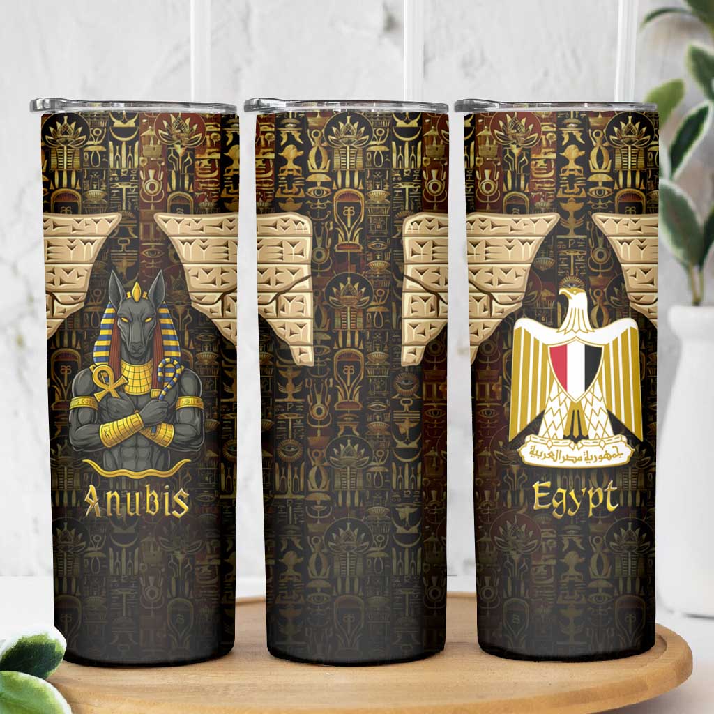 Anubis Egypt Skinny Tumbler Ancient Hieroglyph Pharaoh Spirit TS04