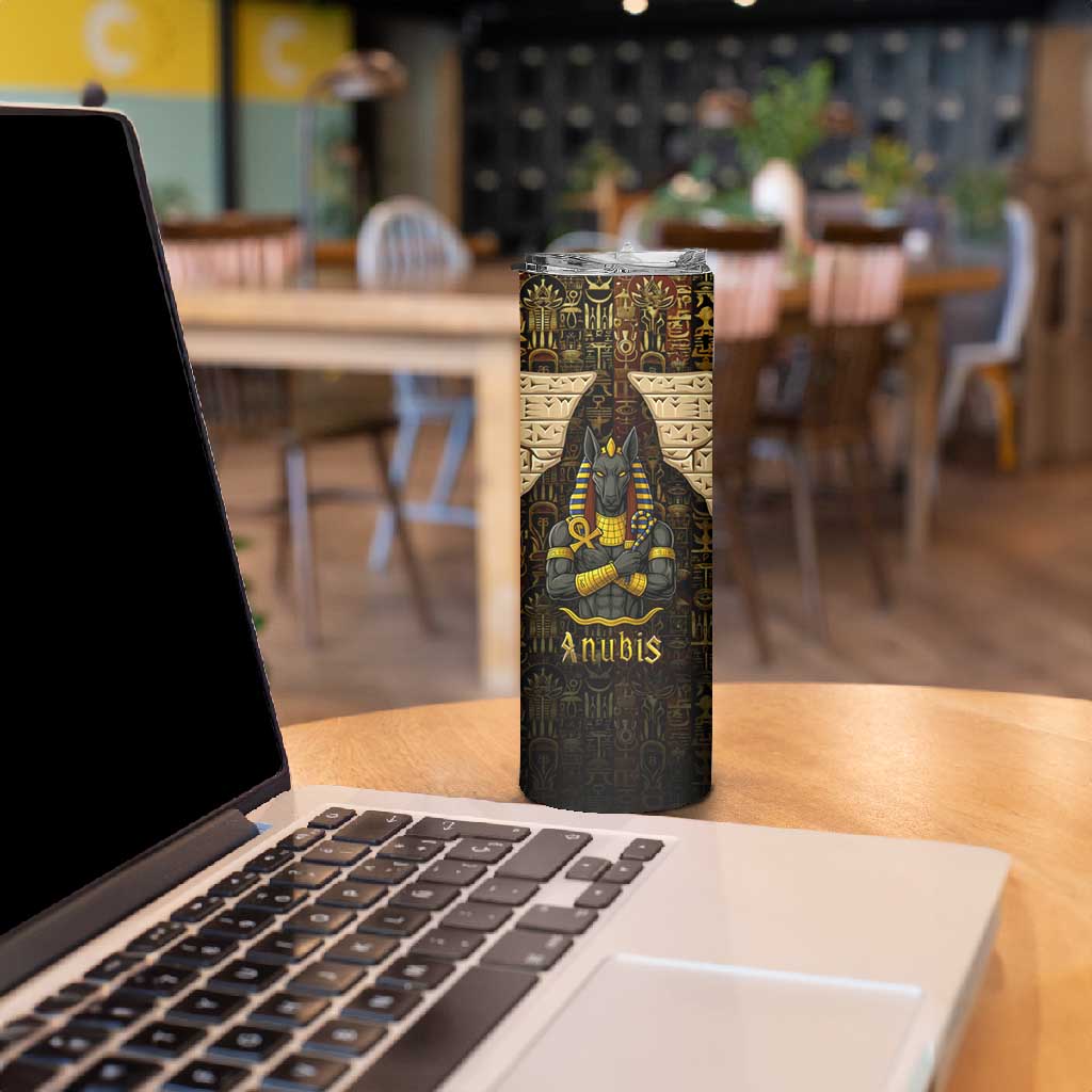 Anubis Egypt Skinny Tumbler Ancient Hieroglyph Pharaoh Spirit TS04