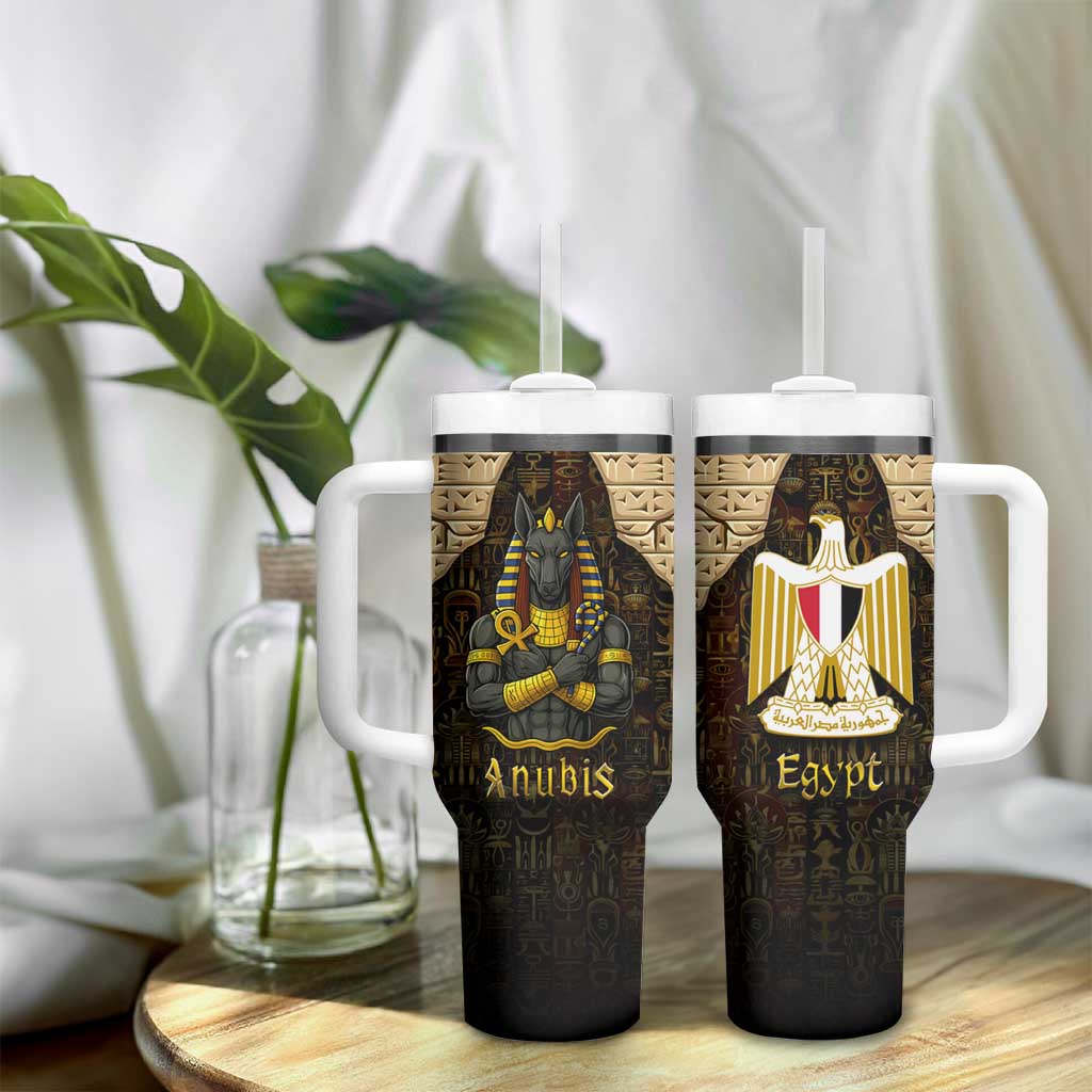 Anubis Egypt Tumbler With Handle Ancient Hieroglyph Pharaoh Spirit TS04