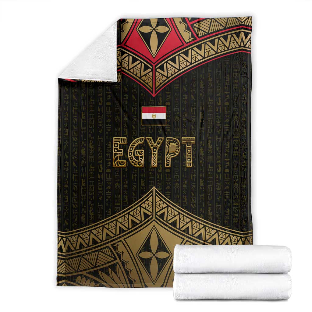 Ankh Eye of Horus Egypt Blanket Ancient Black Gold Hieroglyph Spirit TS04