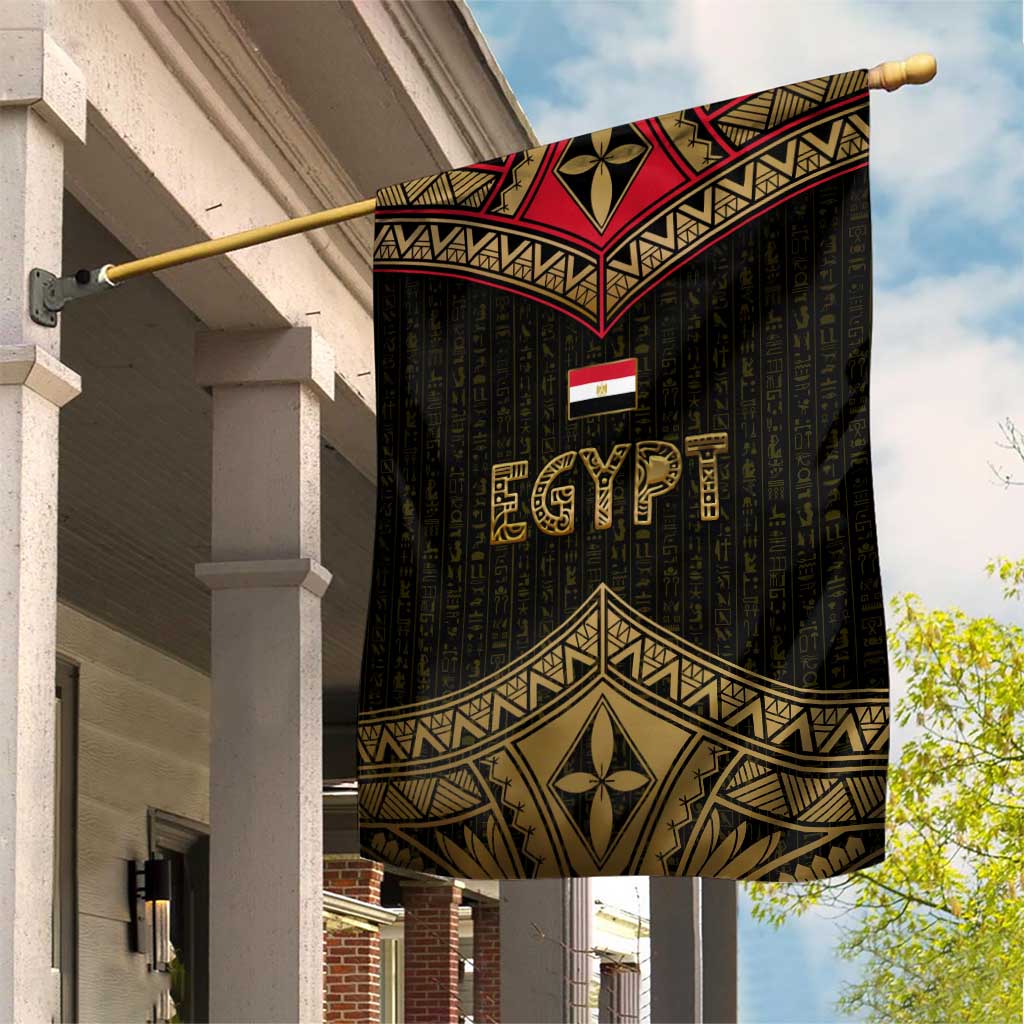 Ankh Eye of Horus Egypt Garden Flag Ancient Black Gold Hieroglyph Spirit TS04