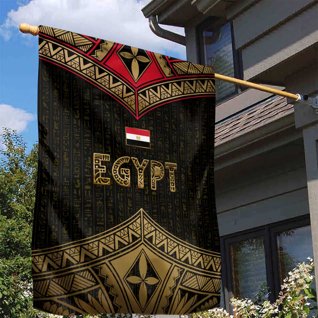 Ankh Eye of Horus Egypt Garden Flag Ancient Black Gold Hieroglyph Spirit TS04