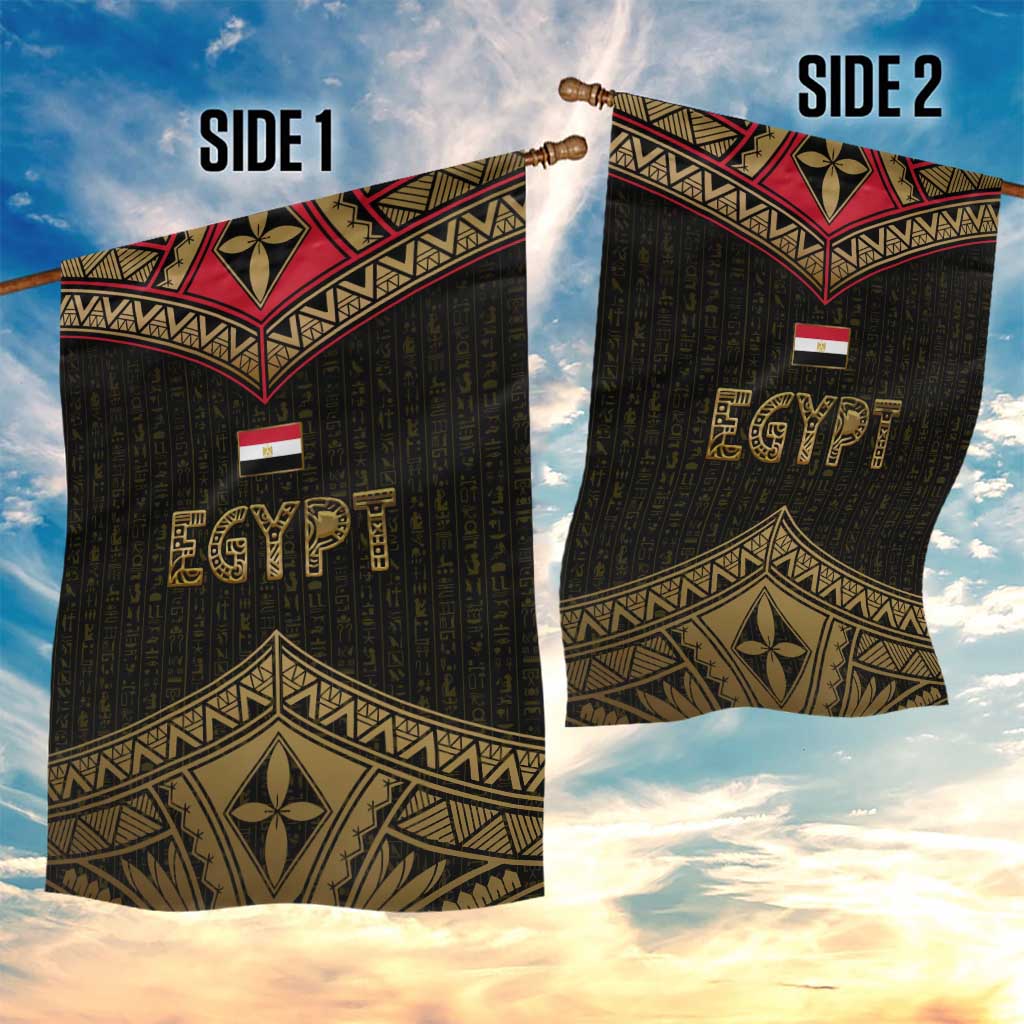 Ankh Eye of Horus Egypt Garden Flag Ancient Black Gold Hieroglyph Spirit TS04