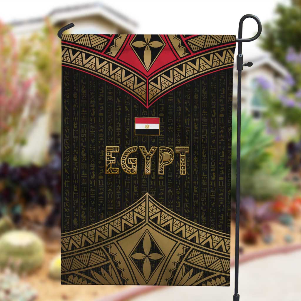 Ankh Eye of Horus Egypt Garden Flag Ancient Black Gold Hieroglyph Spirit TS04