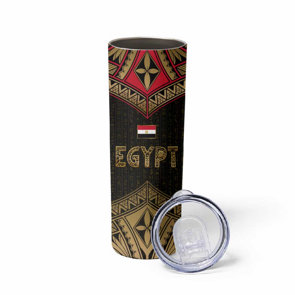Ankh Eye of Horus Egypt Skinny Tumbler Ancient Black Gold Hieroglyph Spirit TS04