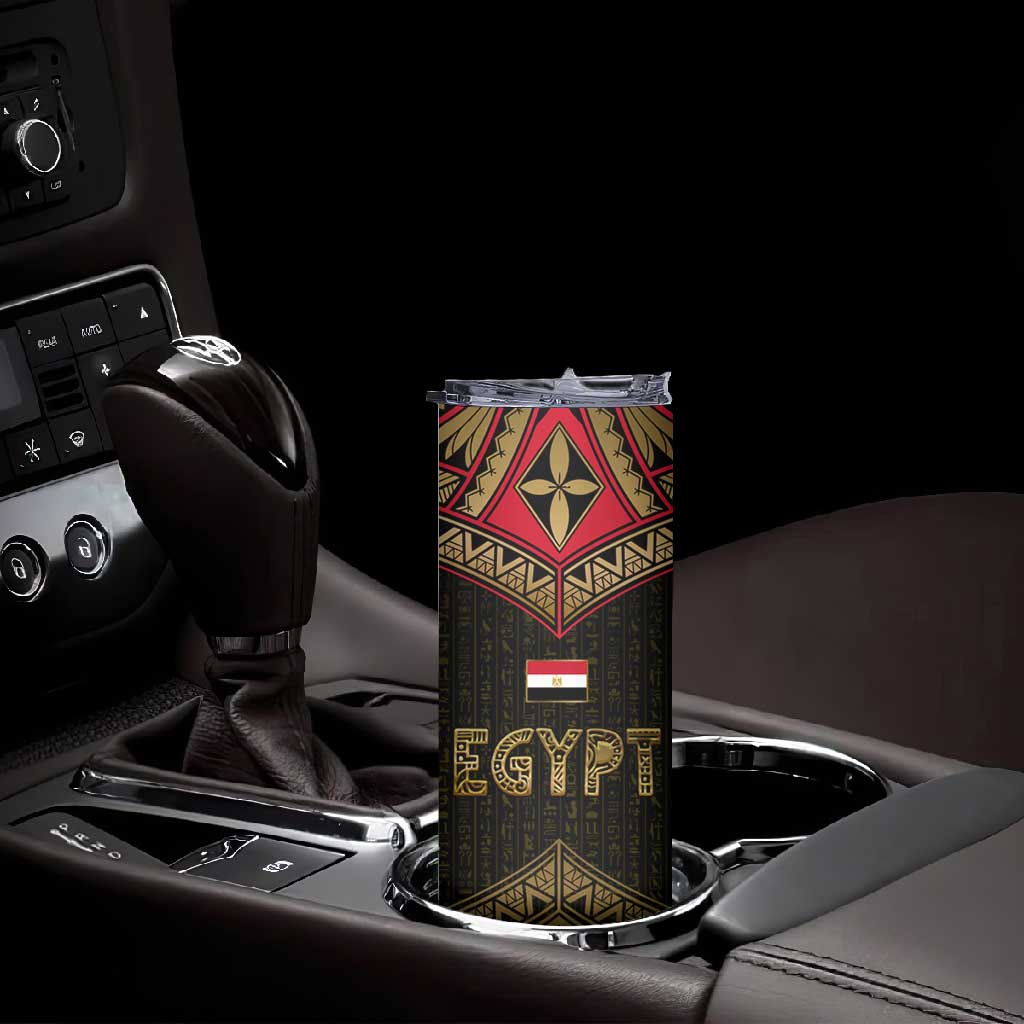 Ankh Eye of Horus Egypt Skinny Tumbler Ancient Black Gold Hieroglyph Spirit TS04
