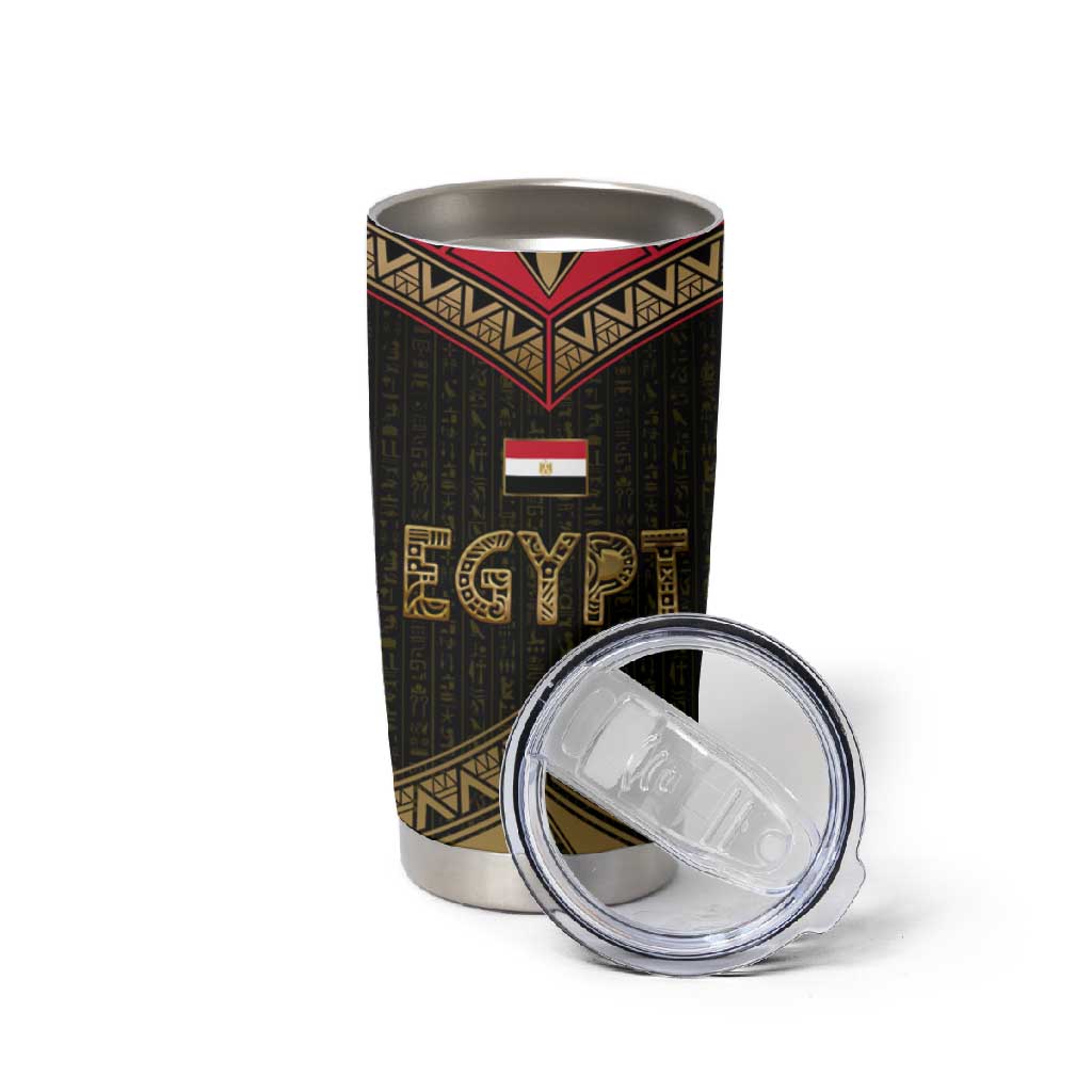 Ankh Eye of Horus Egypt Tumbler Cup Ancient Black Gold Hieroglyph Spirit TS04
