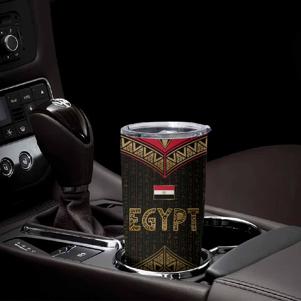 Ankh Eye of Horus Egypt Tumbler Cup Ancient Black Gold Hieroglyph Spirit TS04