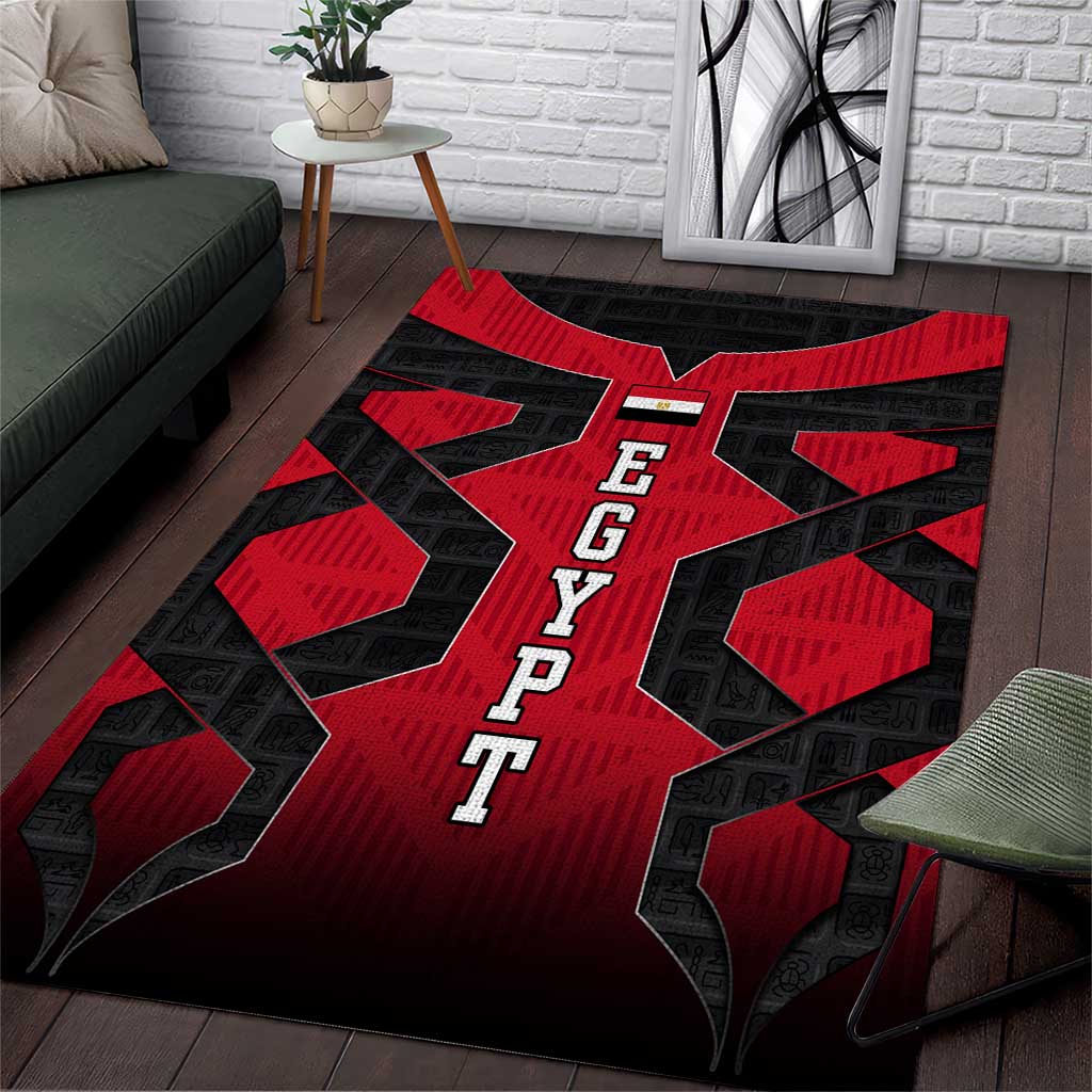 Egypt Flag Emblem Area Rug Red Black Bold Spirit TS04
