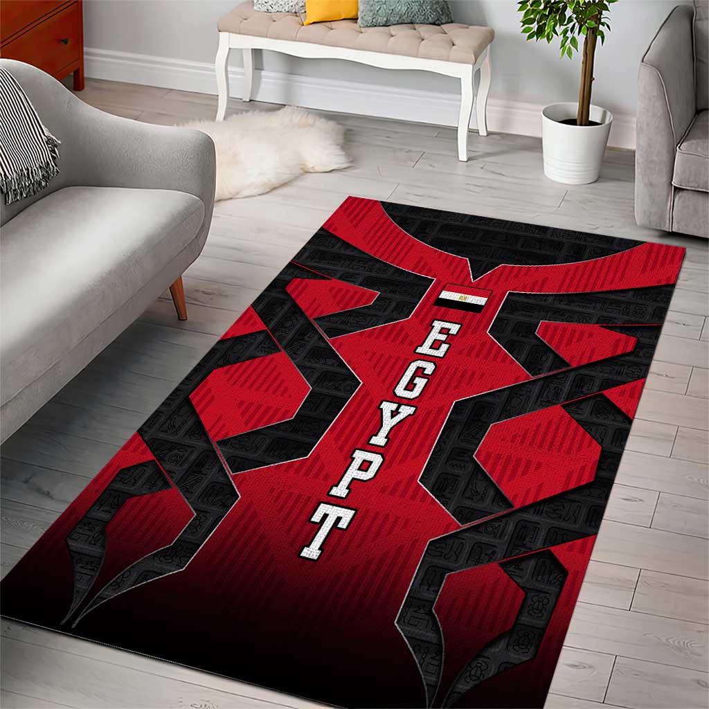 Egypt Flag Emblem Area Rug Red Black Bold Spirit TS04