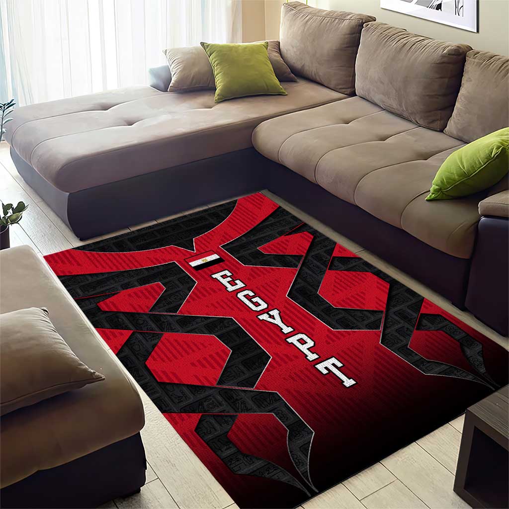 Egypt Flag Emblem Area Rug Red Black Bold Spirit TS04