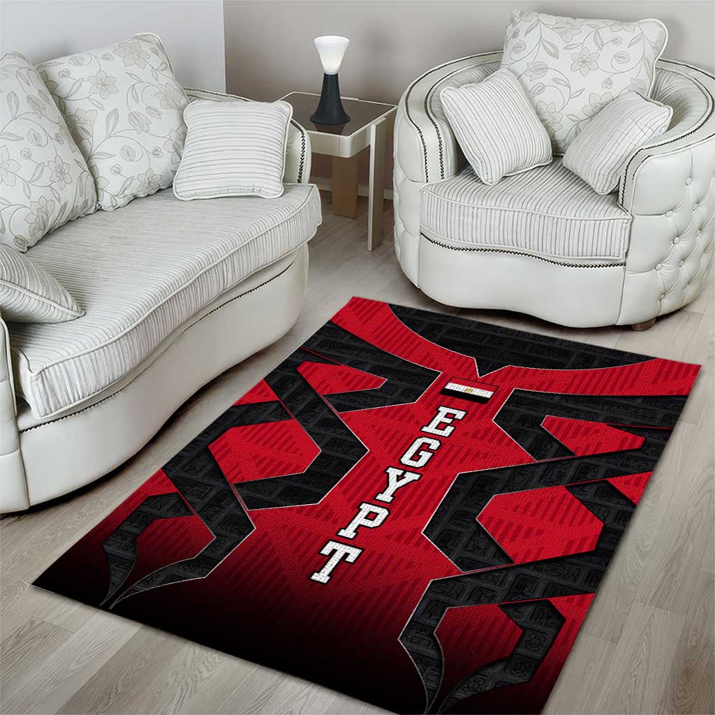 Egypt Flag Emblem Area Rug Red Black Bold Spirit TS04