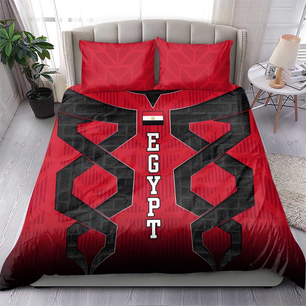 Egypt Flag Emblem Bedding Set Red Black Bold Spirit TS04