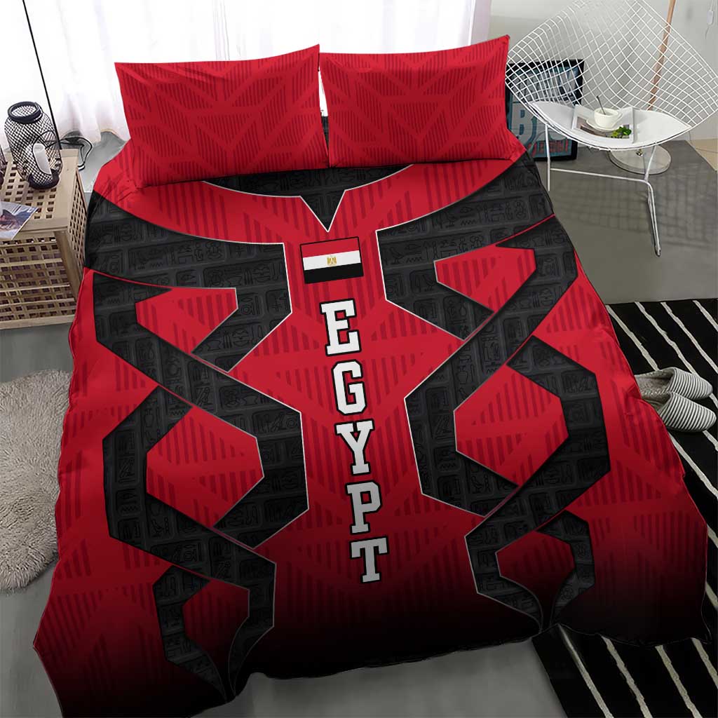 Egypt Flag Emblem Bedding Set Red Black Bold Spirit TS04