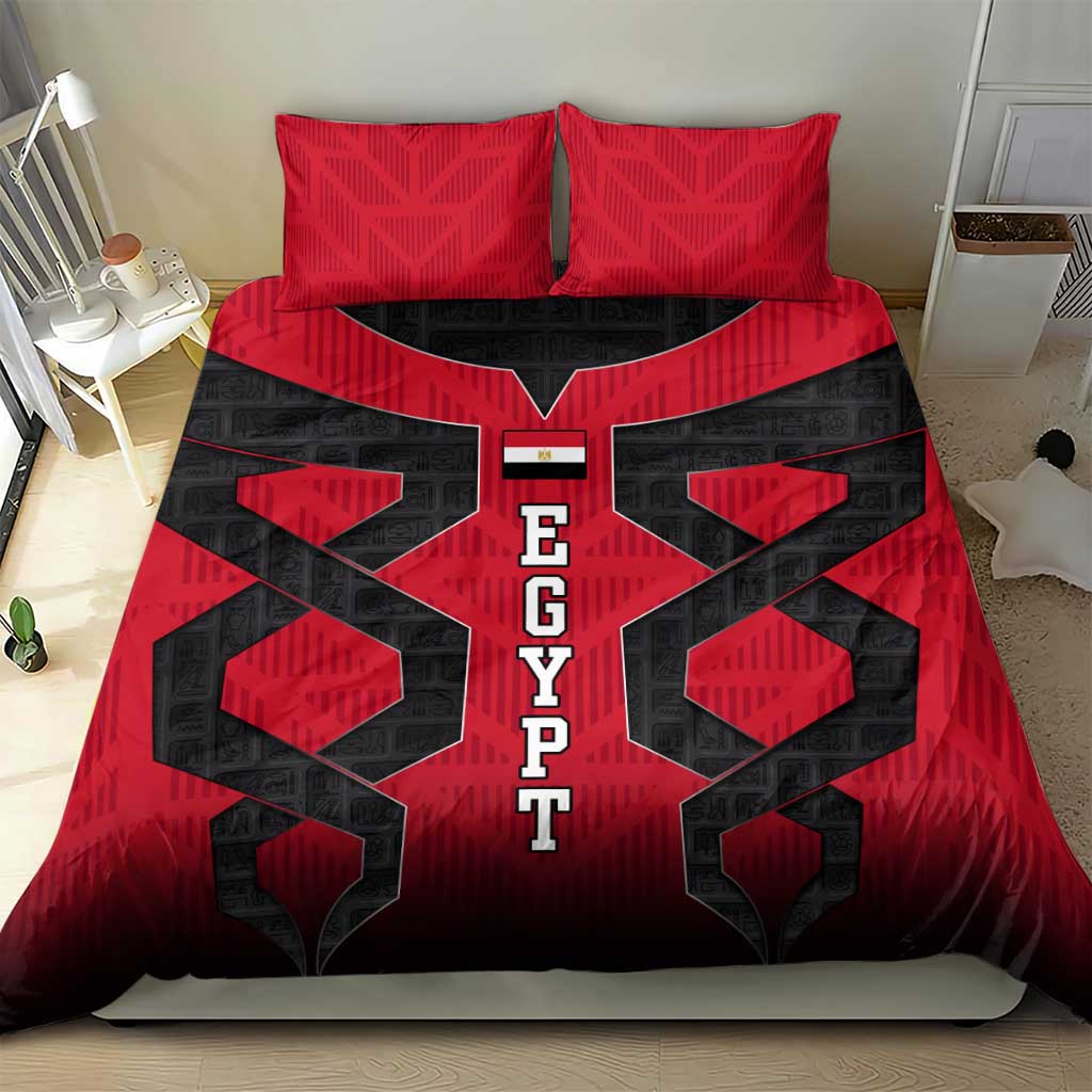 Egypt Flag Emblem Bedding Set Red Black Bold Spirit TS04