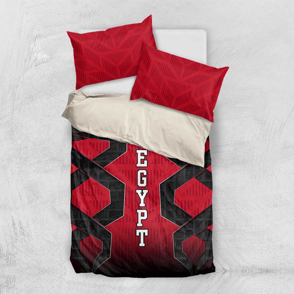 Egypt Flag Emblem Bedding Set Red Black Bold Spirit TS04