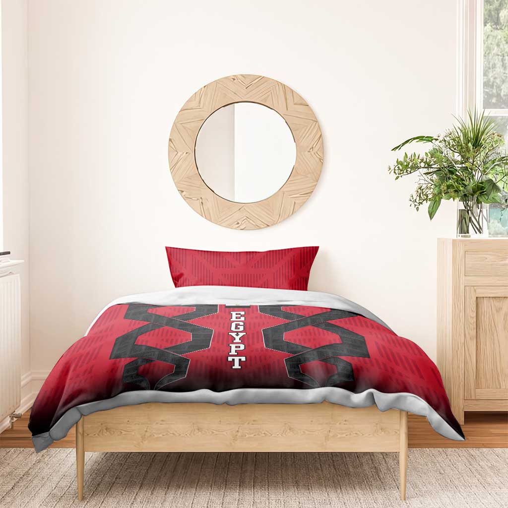 Egypt Flag Emblem Bedding Set Red Black Bold Spirit TS04