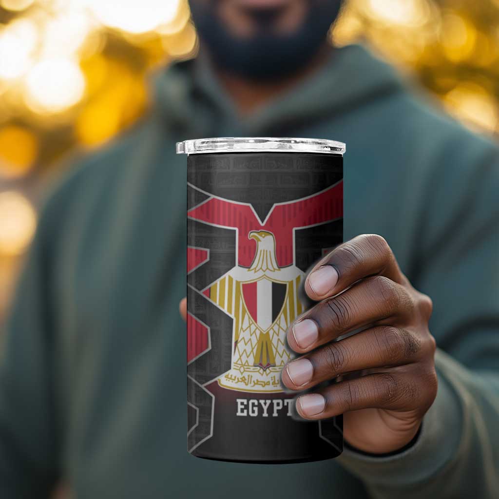 Egypt Flag Emblem 4 in 1 Can Cooler Tumbler Red Black Bold Spirit TS04
