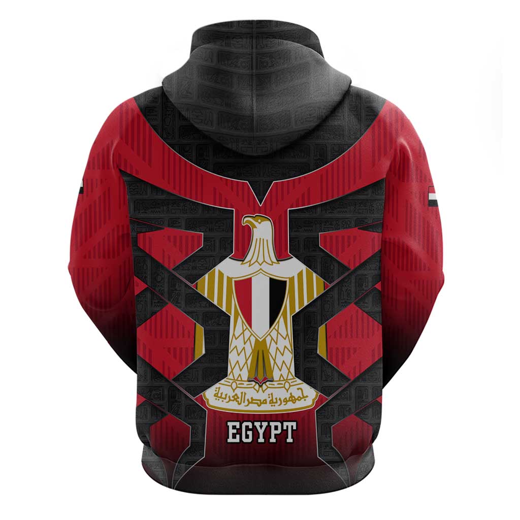 Egypt Flag Emblem Hoodie with Red Black Bold Spirit TS04