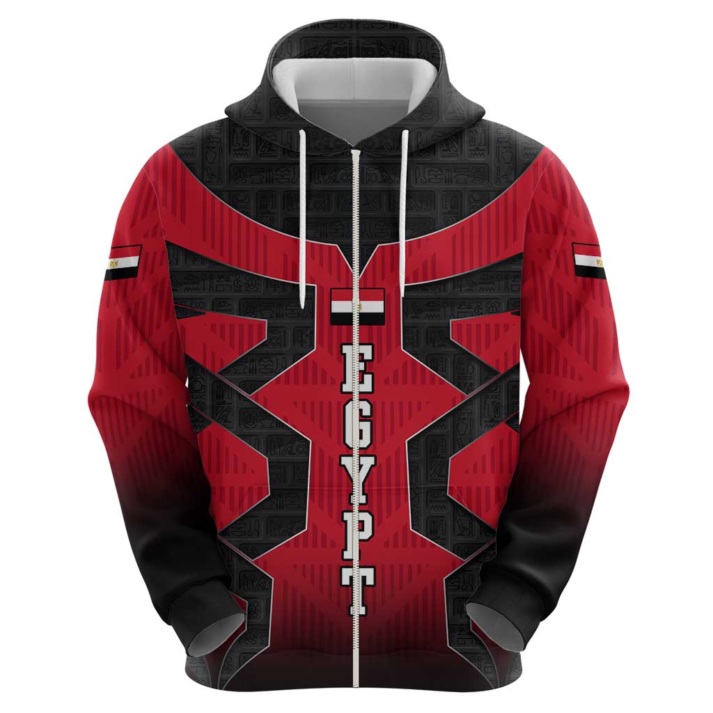 Egypt Flag Emblem Hoodie with Red Black Bold Spirit TS04