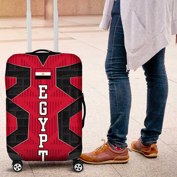 Egypt Flag Emblem Luggage Cover with Red Black Bold Spirit TS04