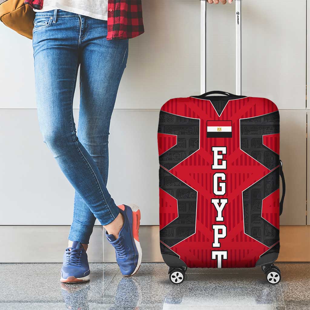 Egypt Flag Emblem Luggage Cover with Red Black Bold Spirit TS04