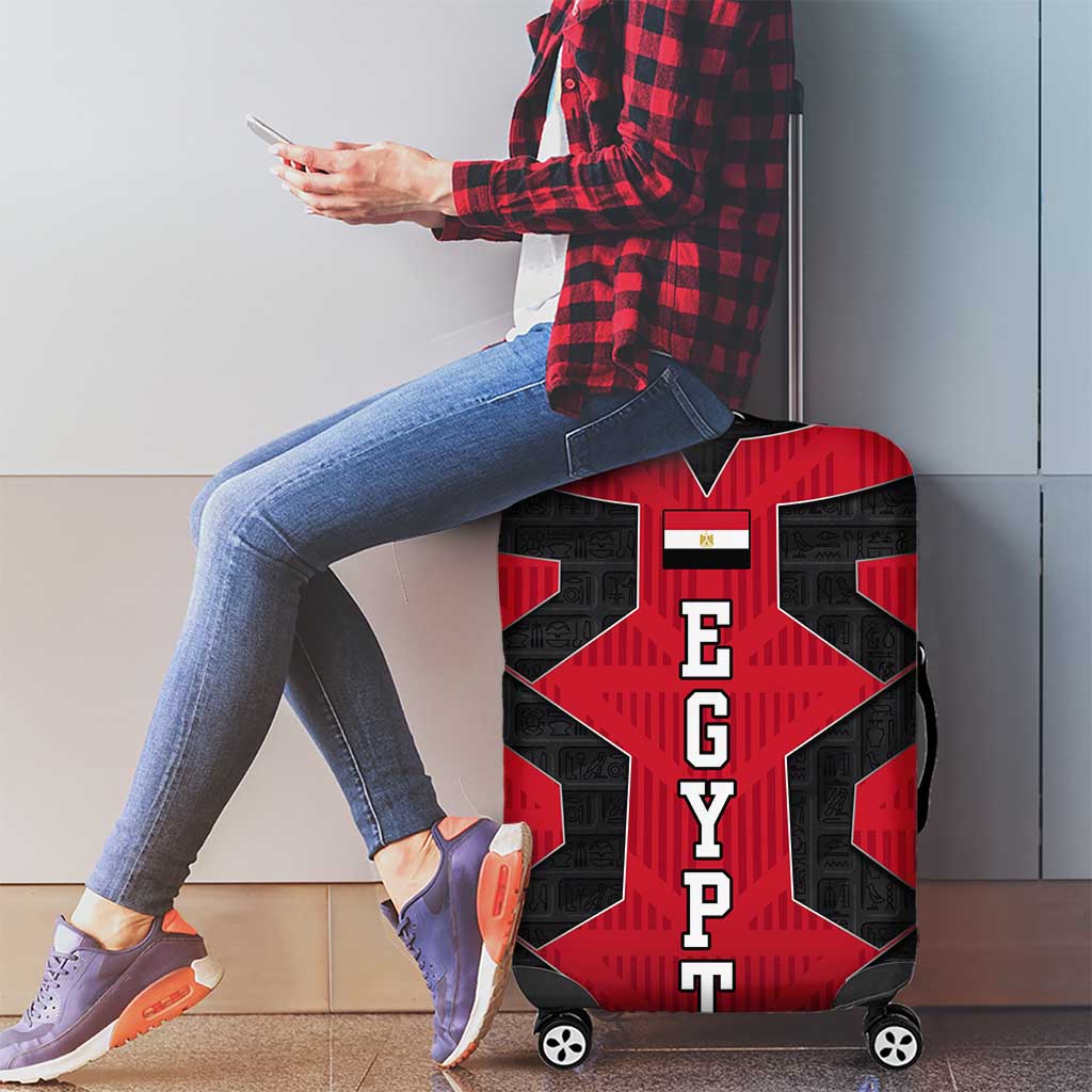 Egypt Flag Emblem Luggage Cover with Red Black Bold Spirit TS04