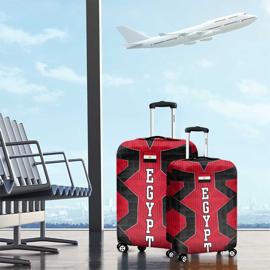 Egypt Flag Emblem Luggage Cover with Red Black Bold Spirit TS04