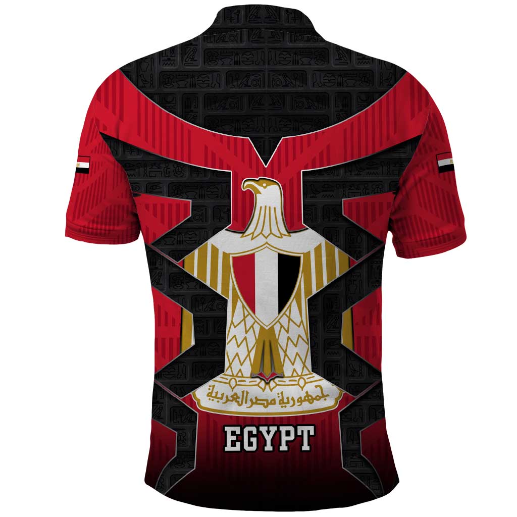 Egypt Flag Emblem Polo Shirt with Red Black Bold Spirit TS04