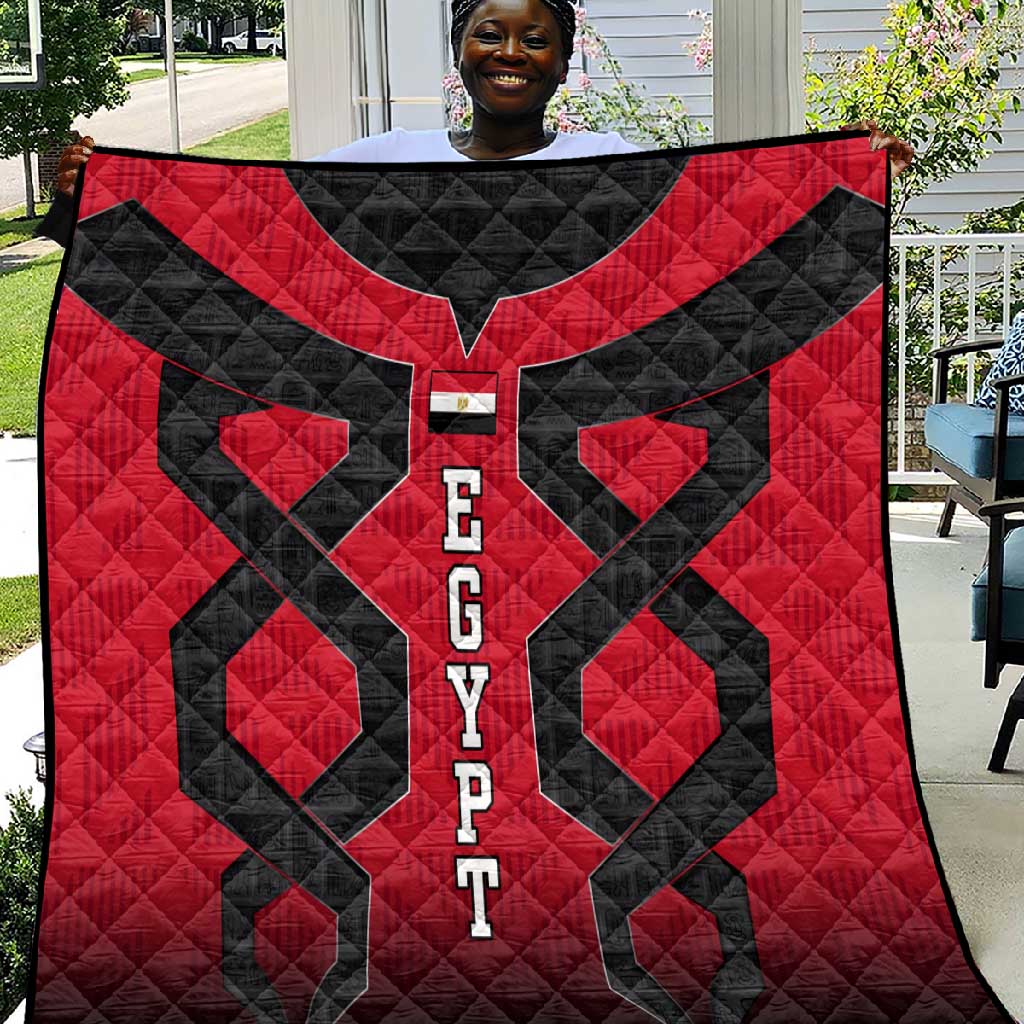 Egypt Flag Emblem Quilt Red Black Bold Spirit TS04