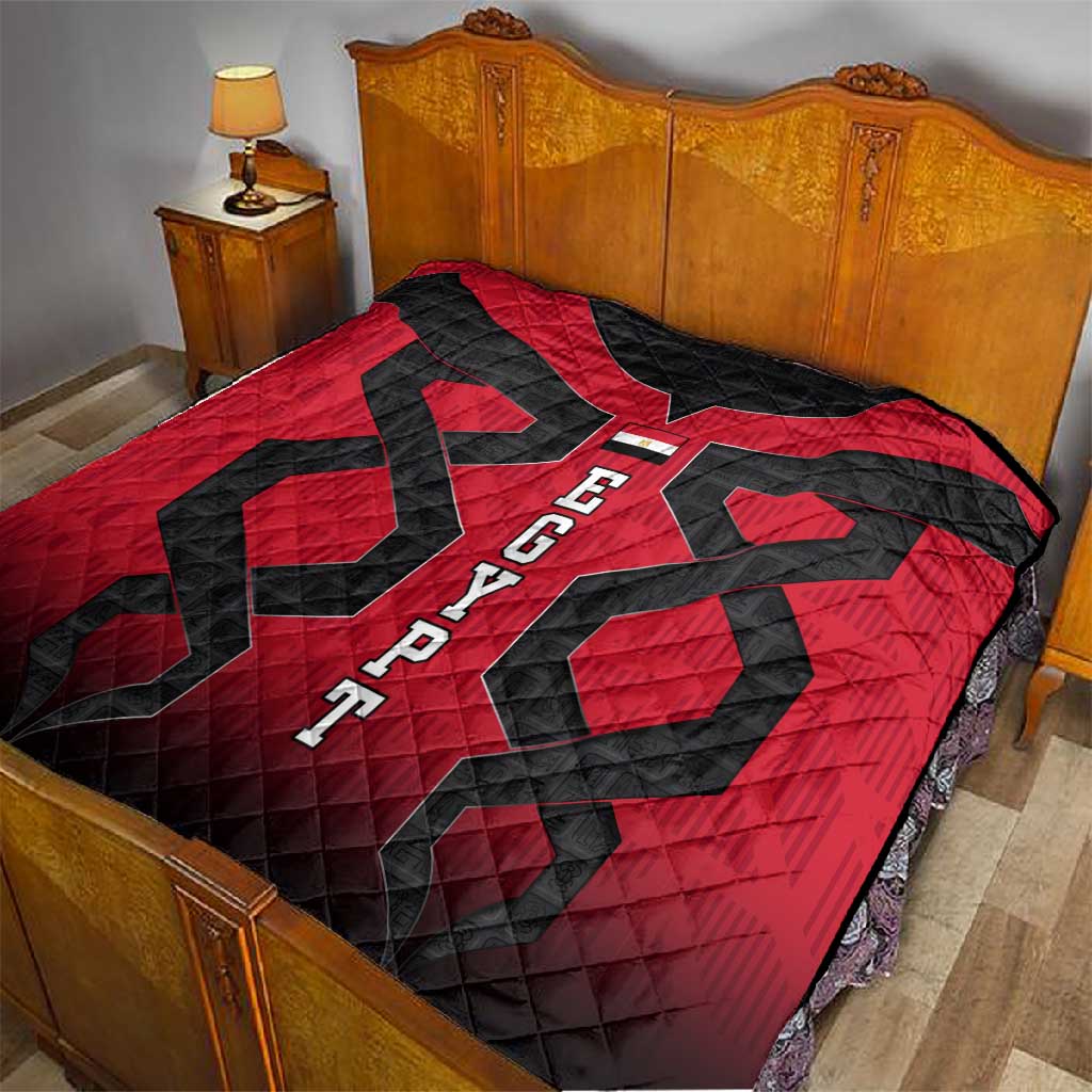 Egypt Flag Emblem Quilt Red Black Bold Spirit TS04
