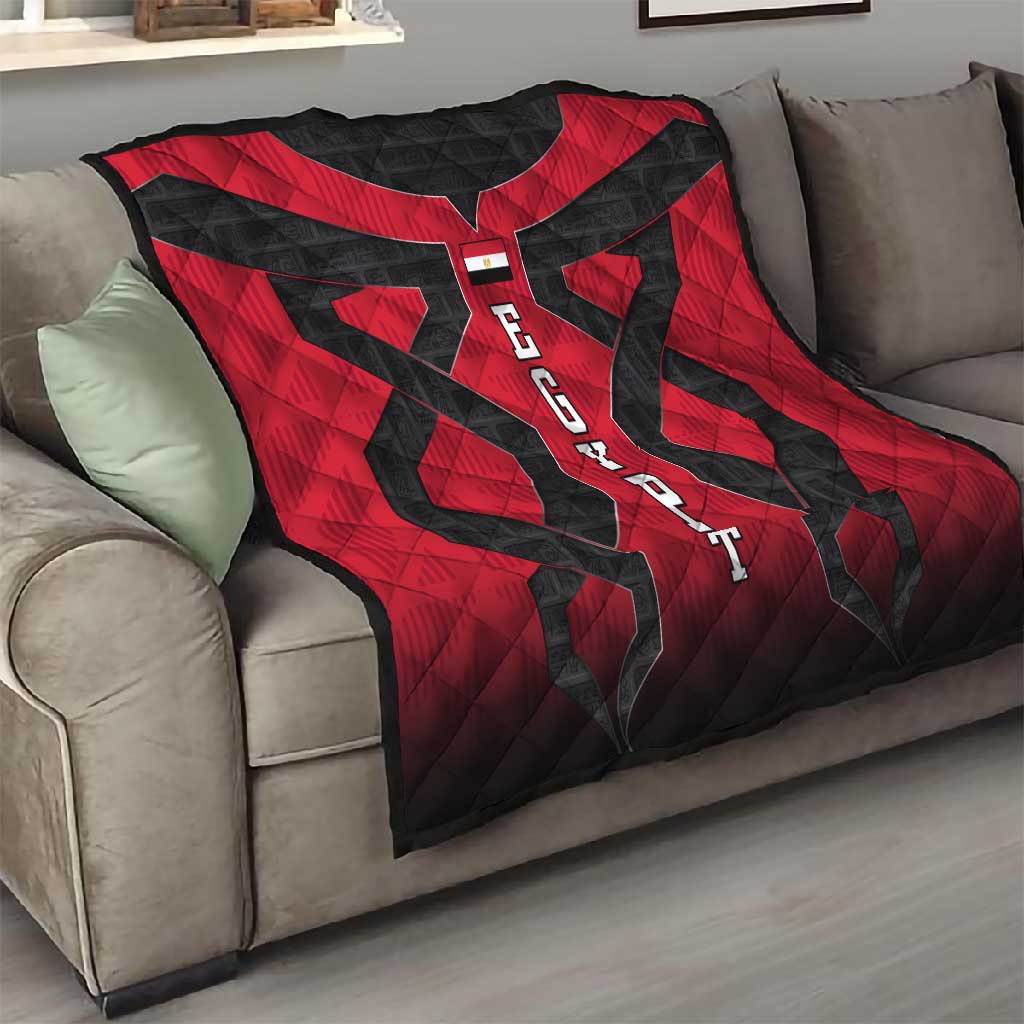 Egypt Flag Emblem Quilt Red Black Bold Spirit TS04