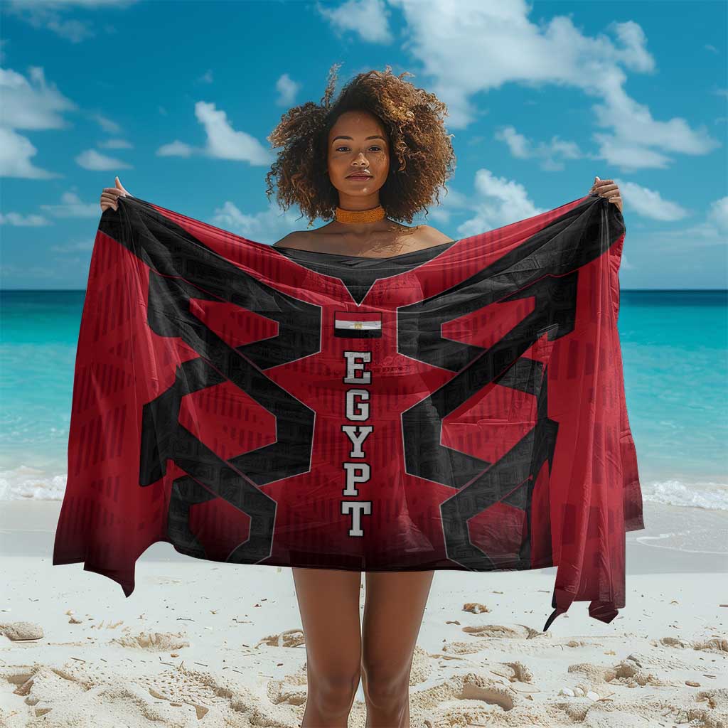 Egypt Flag Emblem Sarong Red Black Bold Spirit TS04